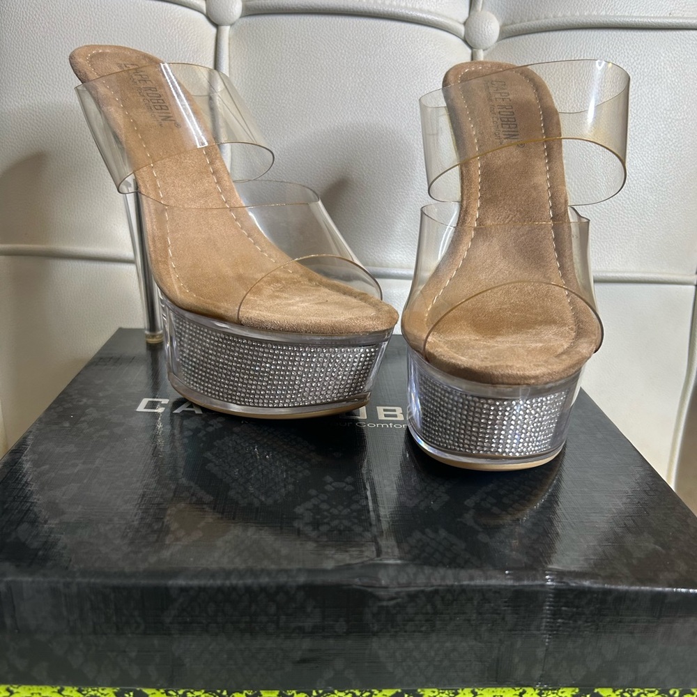 Cape Robbin Women's Clear Platform Stiletto Heels